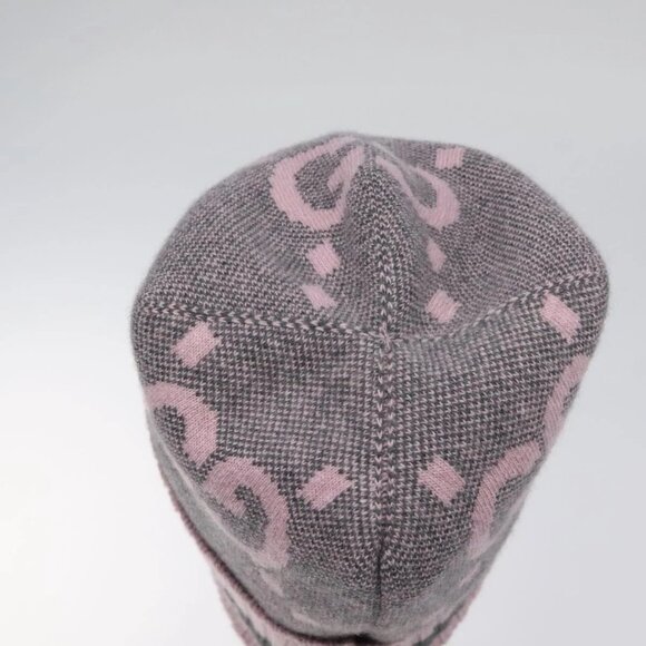 GUCCI GG Canvas Knitted Fabrics Cap Cashmere M Pink 676827 Auth am8353 main image 10